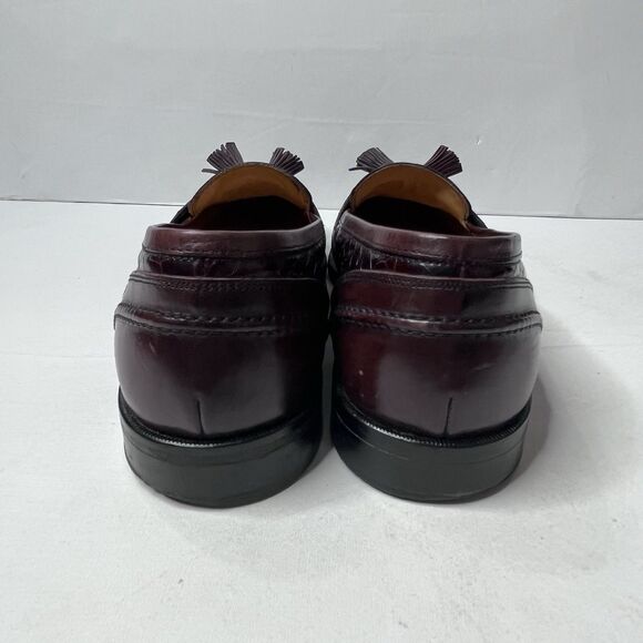 JOHNSTON & MURPHY Burgundy Alligator Kiltie Tasseled Loafers Italy Mens 9M - Picture 7 of 11